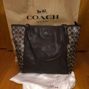 Coach Monogram Pebbled Leather Tote